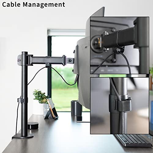 Single 13 to 32 inch Computer Monitor Desk Mount, Short Adjustable Arm. Picture 6