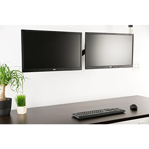 Height Adjustable Pneumatic Extended Arm Dual Monitor Wall Mount. Picture 6