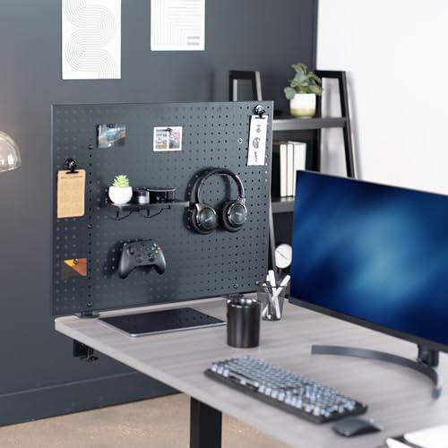Steel Clamp-on Desk Pegboard, 30 x 24 inch Privacy Panel, Magnetic Peg Board. Picture 8