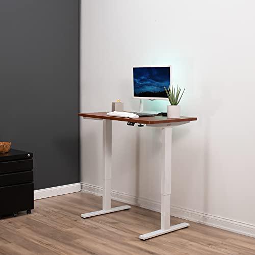 43-inch Electric Height Adjustable 43 x 24 inch Stand Up Desk, Dark Walnut. Picture 2