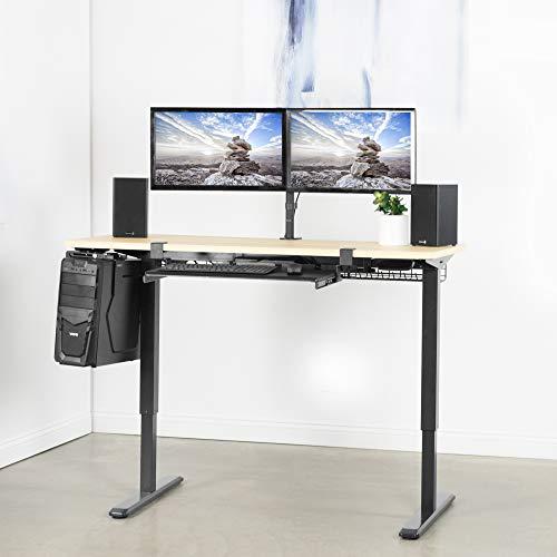 Electric Height Adjustable 60 x 24 inch Memory Stand Up Desk, Light Wood. Picture 2
