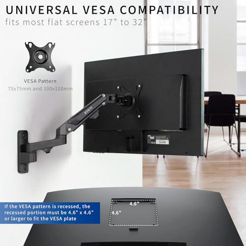Premium Aluminum Single LCD Monitor Wall Mount for Screens up to 32 inches. Picture 3