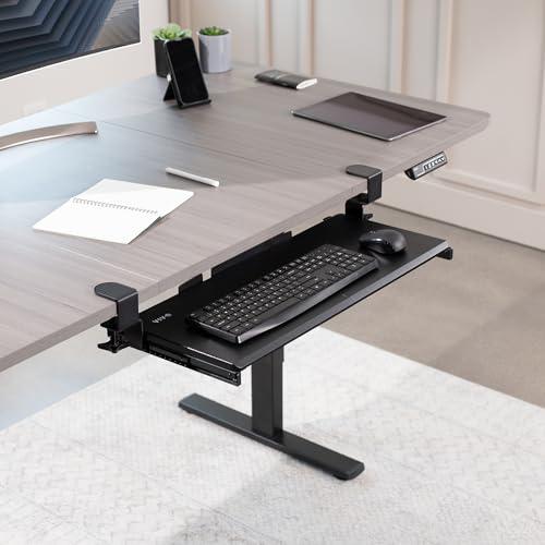 Large Keyboard Tray Under Desk Pull Out with Extra Sturdy C Clamp Mount System. Picture 8