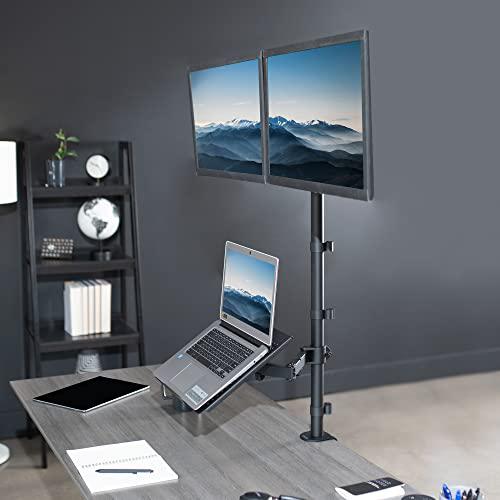 Laptop and Dual 13 to 27 inch LCD Monitor Stand up Desk Mount, Extra Tall. Picture 8