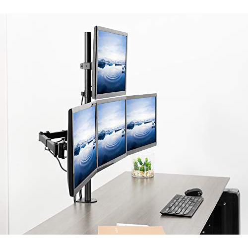 Quad 13 to 24 inch LCD Monitor Clamp-on Desk Mount, 3 Plus 1. Picture 2