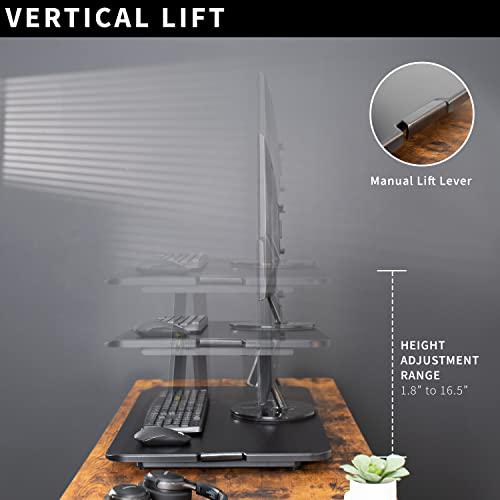 Economy Single Top Height Adjustable 29 inch Standing Desk Converter. Picture 4