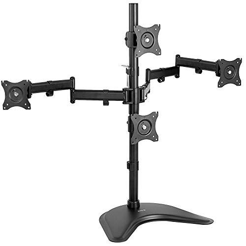 Quad LCD Monitor Desk Stand Mount, Free-Standing 3 Plus 1, Holds 4 Screens. Picture 1