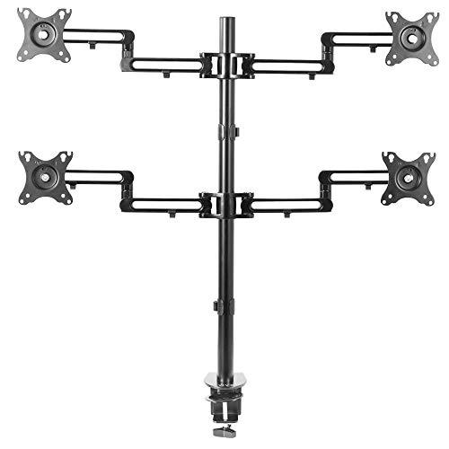 Full Motion Aluminum 17 to 32 inch Quad Monitor Desk Mount Stand. Picture 1