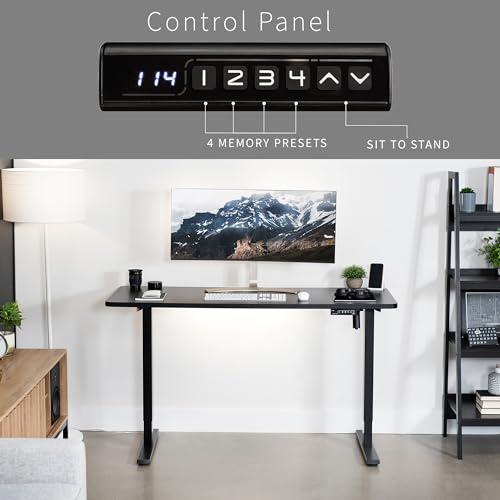 Electric Height Adjustable 60 x 24 inch Memory Stand Up Desk, Black. Picture 6