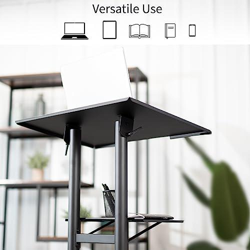 Steel Mobile 24 inch Height Adjustable Multi-Purpose Rolling Podium. Picture 8