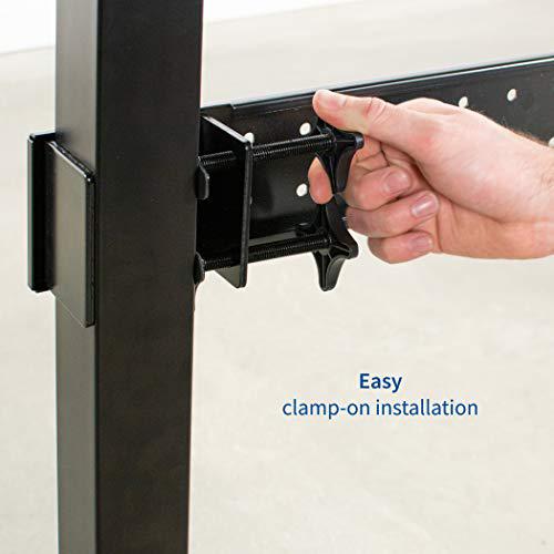 Black Universal Steel Clamp-on Desk Stabilizer Bar, 36 to 61.6 inch Bracket. Picture 5