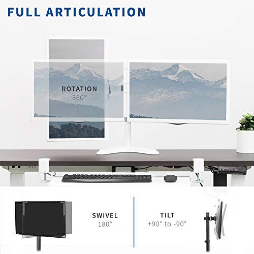 Dual LED LCD Monitor Mount, Free-Standing Desk Stand for 2 Screens up to 27 Inch. Picture 6