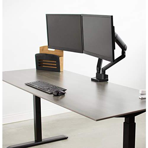Premium Aluminum Full Motion Dual Monitor Desk Mount Stand. Picture 7