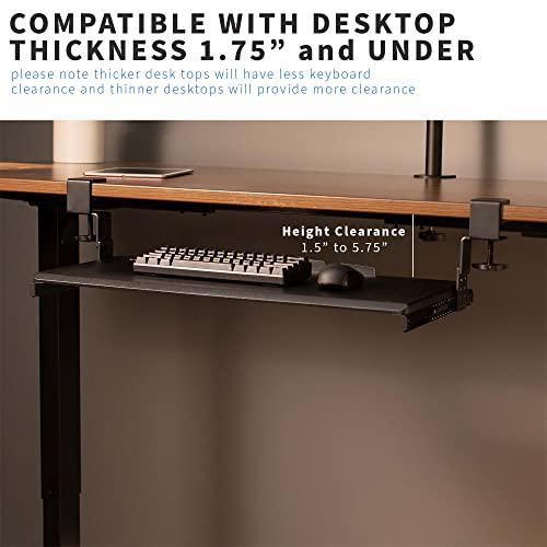 Large Height Adjustable Under Desk Keyboard Tray, C-clamp Mount System. Picture 5