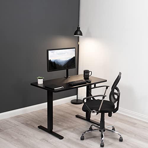 Manual Height Adjustable 43 x 24 inch Stand Up Desk, Light Wood. Picture 6