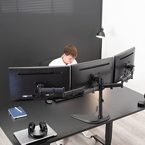Triple Monitor Mount Fully Adjustable Desk Free Stand for 3 LCD Screens. Picture 7
