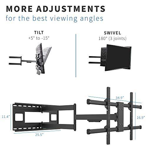 Extra Long 37 to 80 inch TV Wall Mount for LCD LED Flat and Curved Screens. Picture 5