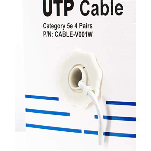 White 1,000ft Bulk Cat5e, CCA Ethernet Cable, 24 AWG, UTP Pull Box, Cat-5e Wire. Picture 4