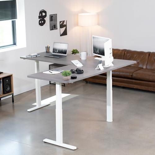 Electric Height Adjustable 77 x 71 inch Corner Stand Up Desk. Picture 7