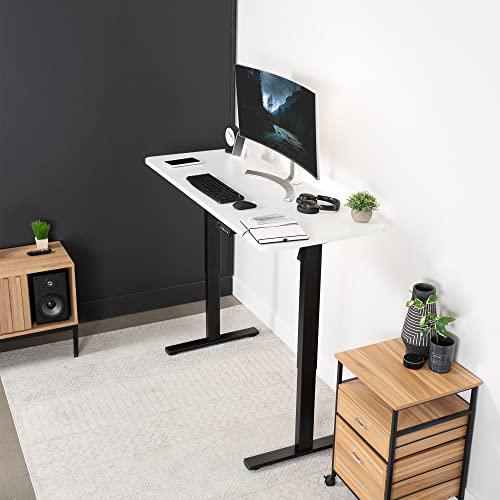 Electric Height Adjustable 60 x 24 inch Memory Stand Up Desk, White. Picture 7