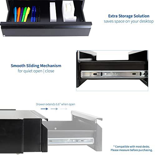18 inch Office Mounted Sliding Under Desk Pull-Out Drawer, Storage Organizer. Picture 3