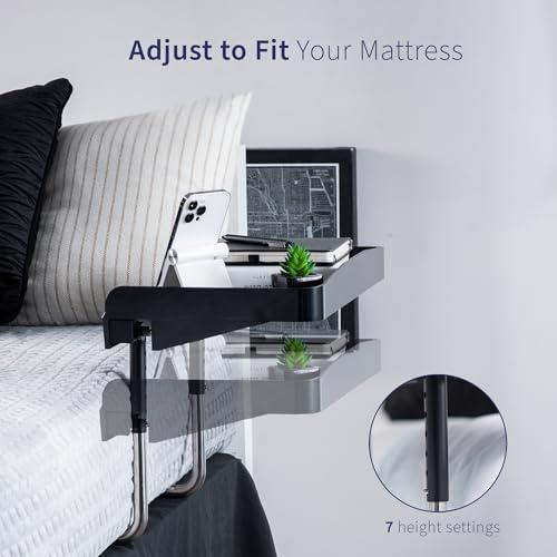 Height Adjustable Under Mattress 17 inch Bedside Shelf. Picture 5