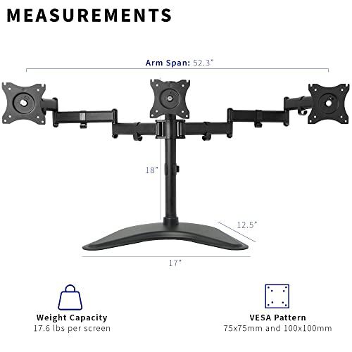 Triple Monitor Mount Fully Adjustable Desk Free Stand for 3 LCD Screens. Picture 4