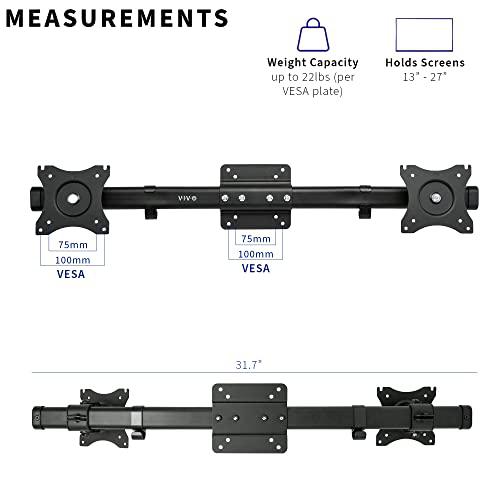 Dual VESA Bracket Adapter, Horizontal Assembly Mount for 2 Monitor Screens. Picture 2