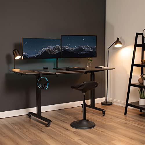 Full Motion Dual Monitor Desk Mount Clamp Stand VESA, Double Center Arm Joint. Picture 6