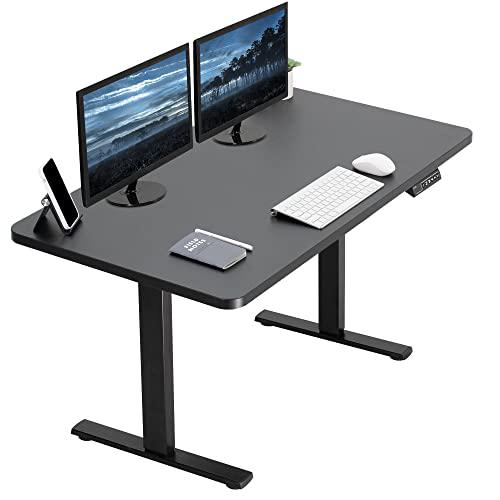 Electric Height Adjustable 43 x 24 inch Memory Stand Up Desk, Black. Picture 1