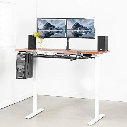 Electric Height Adjustable 60 x 24 inch Memory Stand Up Desk, Dark Walnut. Picture 2