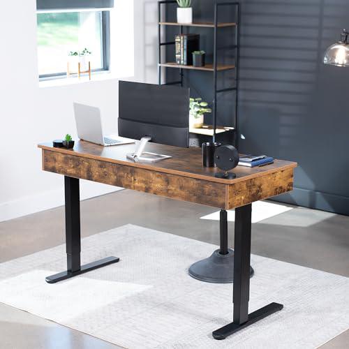 Electric Height Adjustable 55 x 24 inch Memory Stand Up Desk with Rear-Set Legs. Picture 7