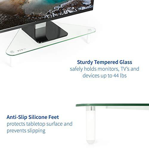 Glass Ergonomic Tabletop Riser, Triangle Desktop Universal Corner Stand. Picture 3