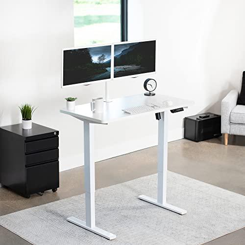Electric Height Adjustable 43 x 24 inch Memory Stand Up Desk, White. Picture 2