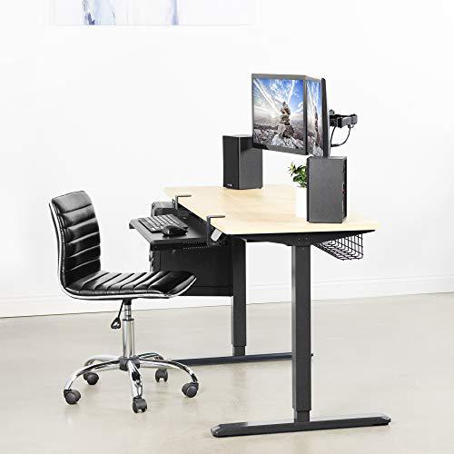 Electric Height Adjustable 60 x 24 inch Memory Stand Up Desk, Light Wood. Picture 6