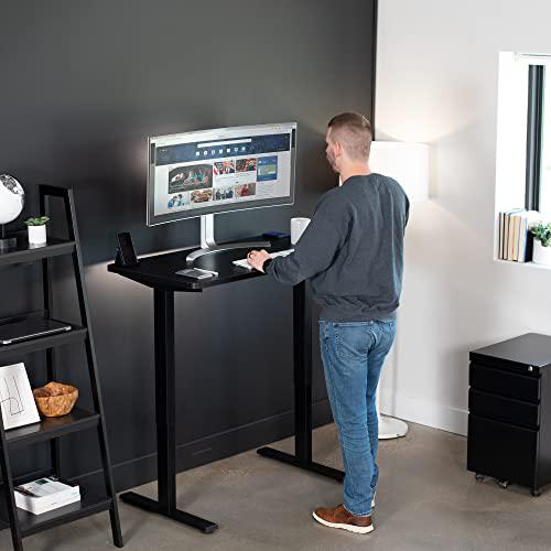 Electric Height Adjustable 43 x 24 inch Memory Stand Up Desk, Black. Picture 8