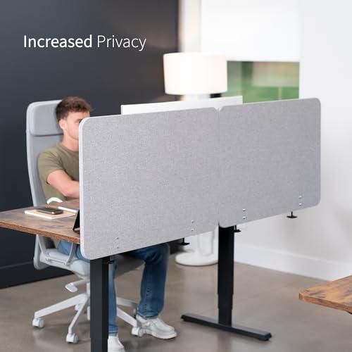 Clamp-on 71 x 24 inch Privacy Panel System, Sound Absorbing Cubicle Desk Divider. Picture 8
