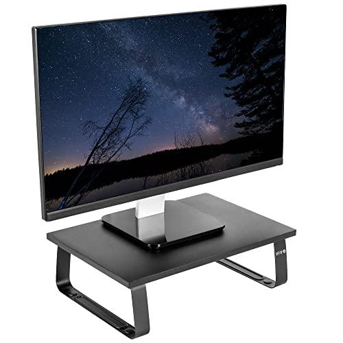 15 inch Monitor Stand, Wood and Steel Desktop Riser, Screen, Keyboard, Laptop. Picture 1