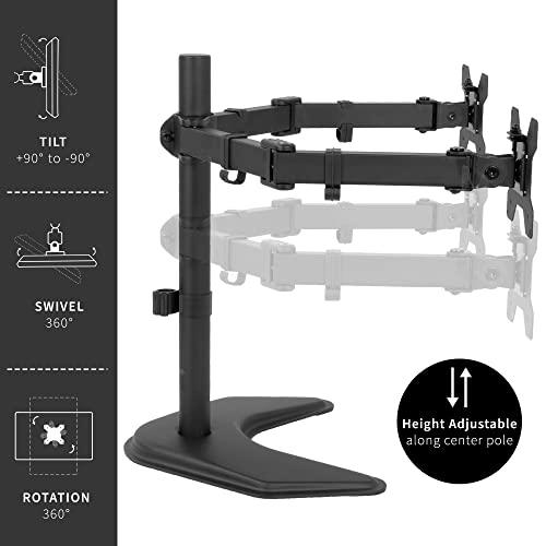 Full Motion Dual Monitor Free-Standing Desk Stand VESA Mount, Double Joints. Picture 4