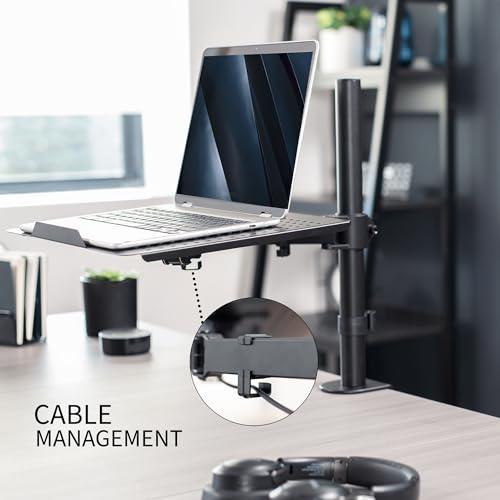 Single Laptop Notebook Desk Mount Stand, Fully Adjustable Extension with C-clamp. Picture 7