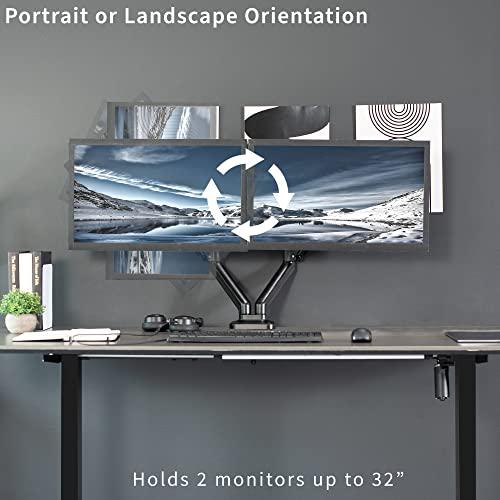 Dual Arm Monitor Desk Mount Height Adjustable, Tilt, Swivel, Counterbalance. Picture 7