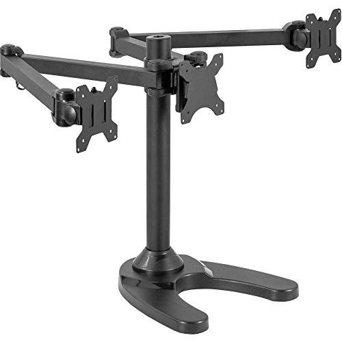 Triple LED LCD Computer Monitor Free Standing Desk Mount with Base, Heavy Duty. Picture 1