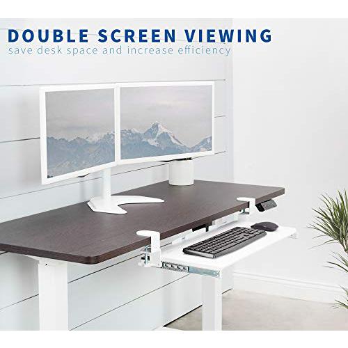 Dual LED LCD Monitor Mount, Free-Standing Desk Stand for 2 Screens up to 27 Inch. Picture 2