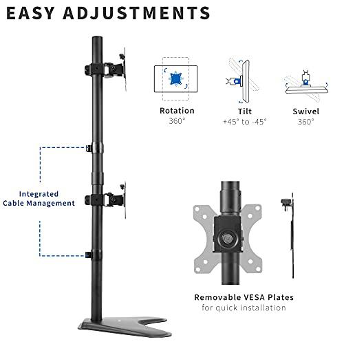 Dual Monitor Desk Stand Free-Standing LCD Mount, Holds in Stacked Position. Picture 4
