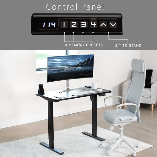 Electric Height Adjustable 43 x 24 inch Memory Stand Up Desk, Black. Picture 6