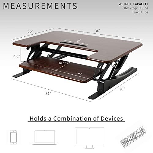 36 inch Height Adjustable Stand Up Desk Converter, V Series. Picture 3