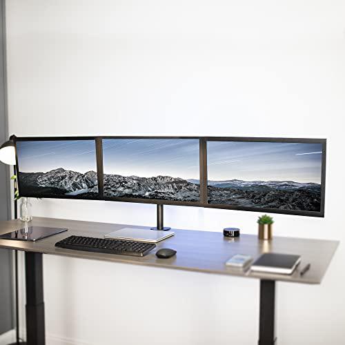 Triple Monitor Adjustable Desk Mount, Articulating Tri Stand, Holds 3 Screens. Picture 2