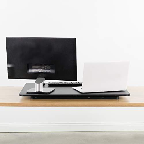 Black Ultra-Slim Single Top Height Adjustable 31 inch Standing Desk Converter. Picture 9