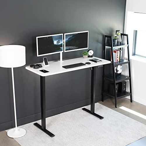 Electric Height Adjustable 60 x 24 inch Memory Stand Up Desk, White. Picture 2