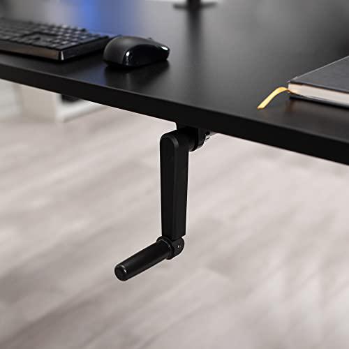 Manual Height Adjustable 60 x 24 inch Stand Up Desk, Light Wood. Picture 7
